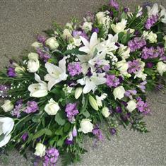 Lilac and White Casket Spray